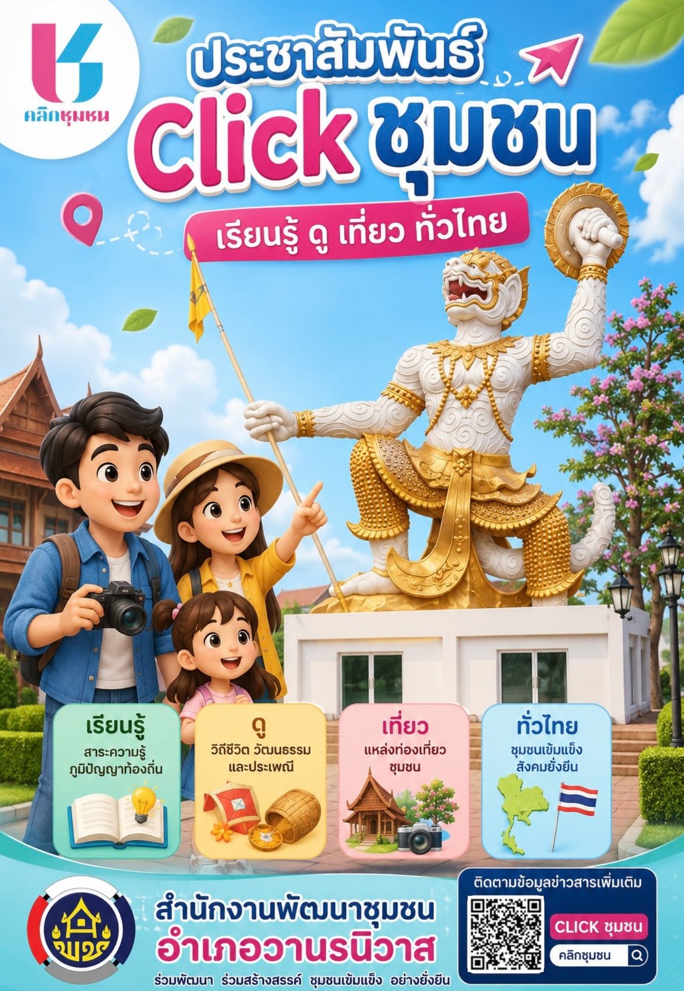 🐵พช.วานรนิวาส ประชาสัมพันธ์แนะนำแพลตฟอร์ม “Click ชุมชน” แก่สมาชิกกลุ่มออมทรัพย์เพื่อการผลิต 