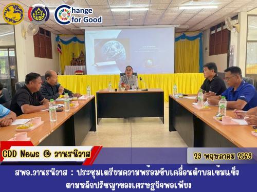 🏡สพอ.วานรนิวาส : ประชุมเตรียมความพร้อมขับเคลื่อนการดำเนินงานตำบลเข้มแข็ง ตามหลักปรัชญาของเศรษฐกิจพอเพียง