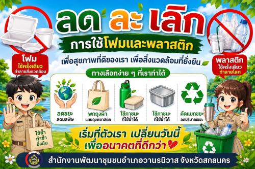 🐵 พช.วานรนิวาส เชิญชวน “ลด ละ เลิก การใช้โฟม” 